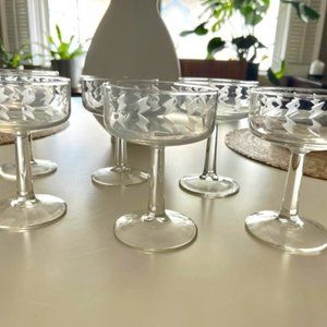 ZigZag Vintage Cocktail Glassware / 6 piece